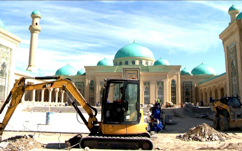 Naxçıvanda Heydər Məscidi kompleksinin inşası davam etdirilir - FOTOLAR