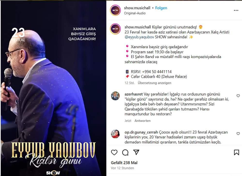 Eyyub Yaqubova "təndiq atəşi": “Kişilər Günü” konserti təxirə salındı?