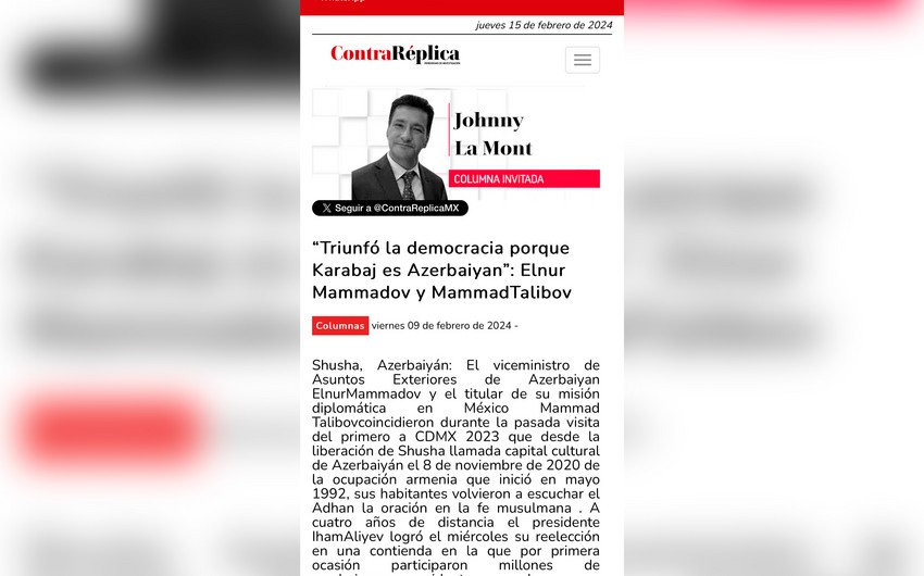 Meksika KİV-i: Budəfəki prezident seçkiləri Azərbaycanın bütün ərazisini əhatə edib