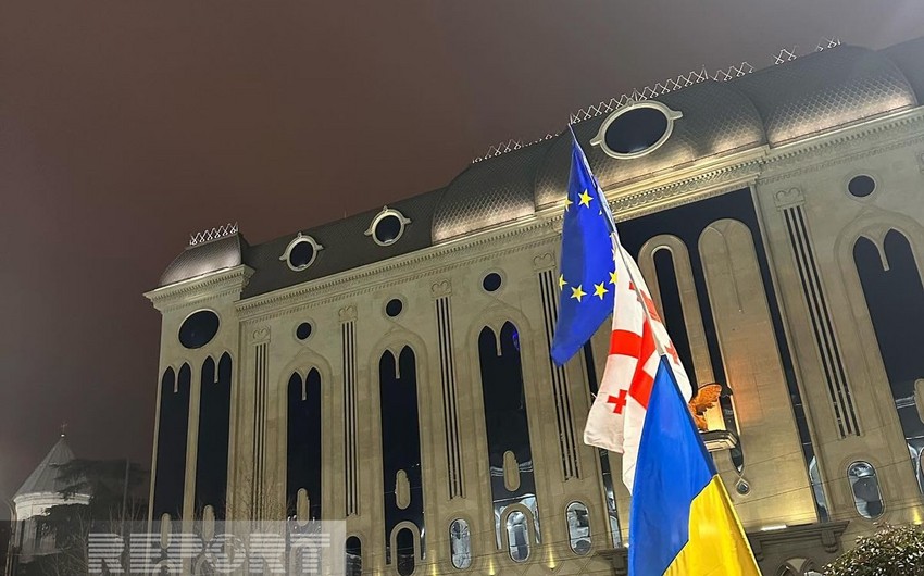 Tbilisidə Ukraynaya dəstək aksiyası keçirilib - FOTOLAR