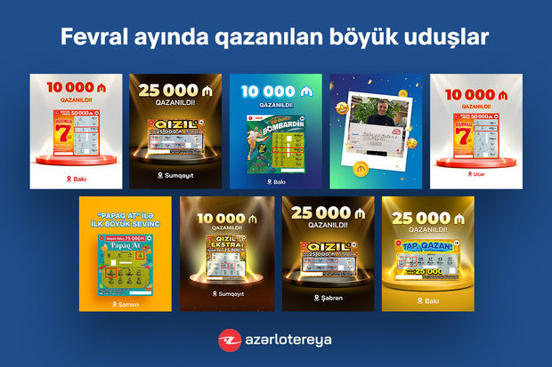 “Azərlotereya” fevralda 14 böyük uduş qazandırıb