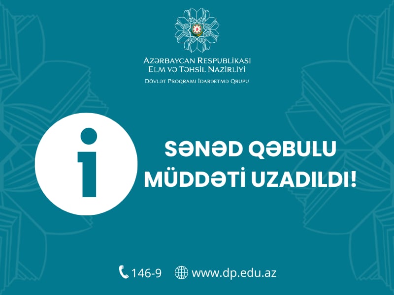 Dövlət Proqramı çərçivəsində sənəd qəbulunun müddəti uzadıldı
