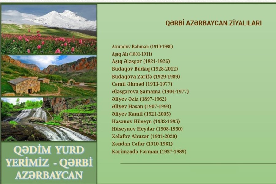 "Qərbi Azərbaycan ziyalılarını siz də tanıyın” adlı layihə icra mərhələsindədir