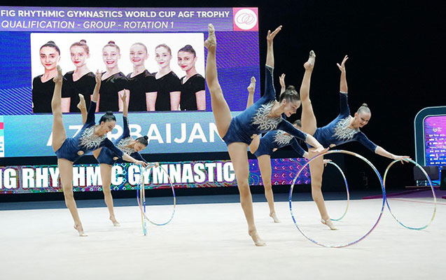 Bədii gimnastlarımız mübarizəyə başladı - YENİLƏNİR