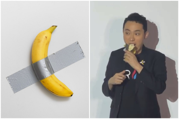 6.2 milyon dollara alınan bananı yedi - VİDEO