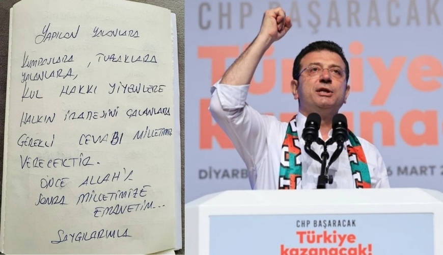İmamoğlu “içəridən” mesaj göndərdi: Kağıza görün nə yazıb – FOTO