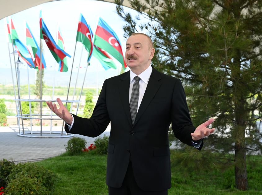 Prezident: "Bu gün bərpa olunan Qarabağı görürük"