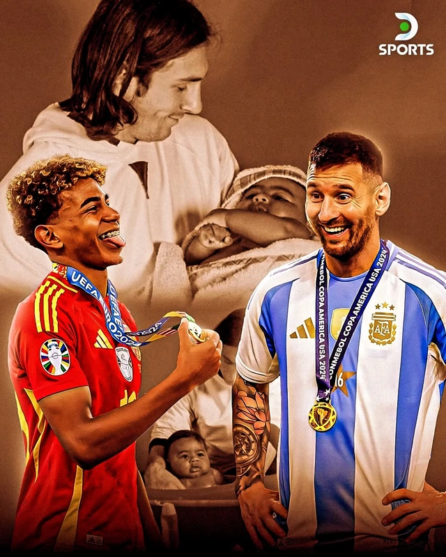 Lionel Messi və Lamin Yamal üz-üzə