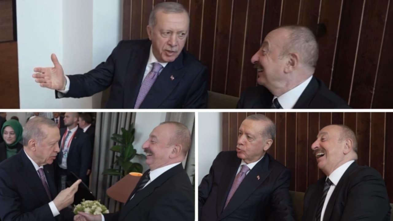 Ərdoğanla İlham Əliyev arasında səmimi görüş - VİDEO