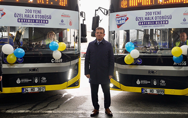 İstanbul avtobuslarında İmamoğlu QADAĞASI