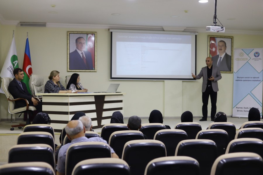 Şirvanda qadınların sosial-iqtisadi fəallığının artırılmasına yönəlmiş tədbir keçirildi - FOTOLAR