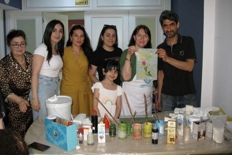 QHT toxuculuq və ebru kurslarında ilk dəsrlərə başladı - FOTOLAR