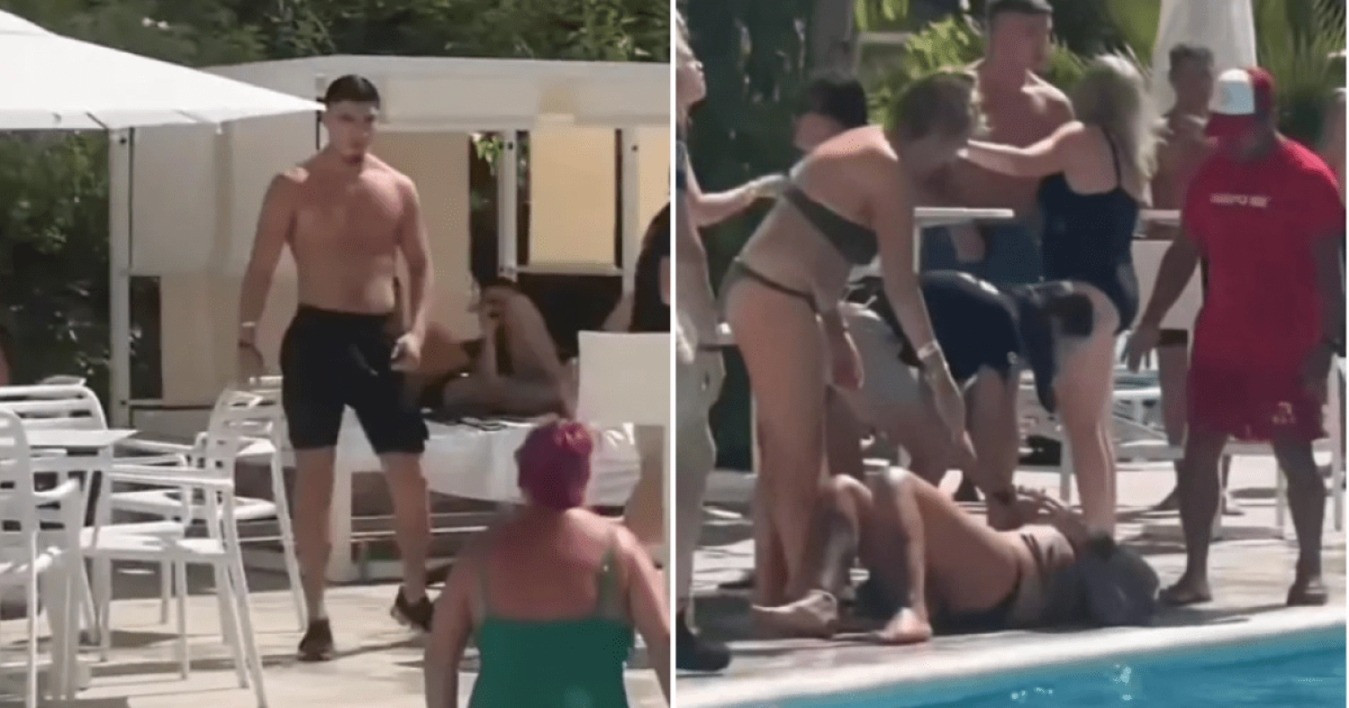 Məşhur futbolçu turist qadını stulla vurdu - VİDEO
