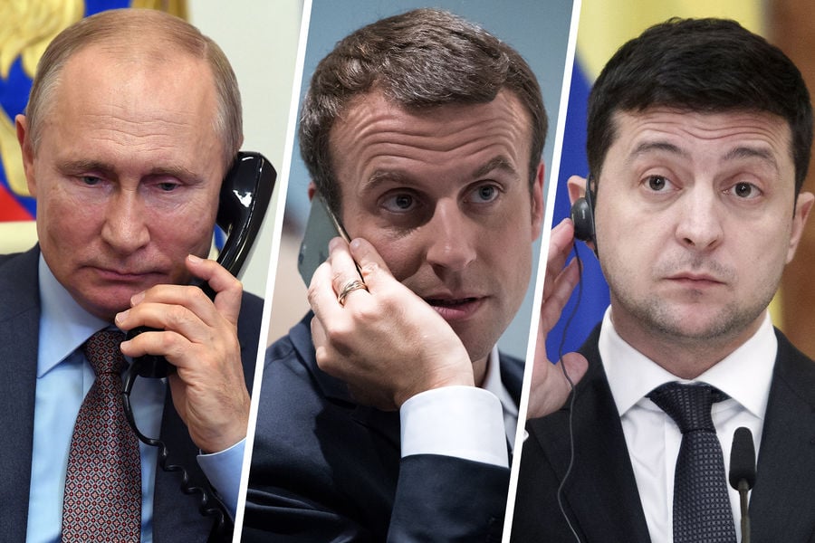 Makron Putindən sonra Zelenski ilə də danışdı