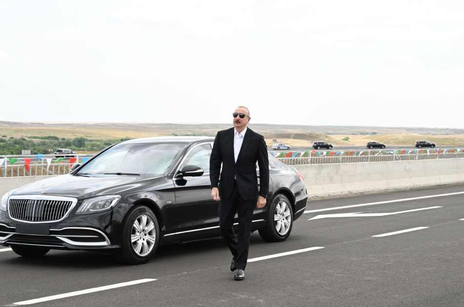 Prezident bu yolun açılışında iştirak etdi - FOTOLAR