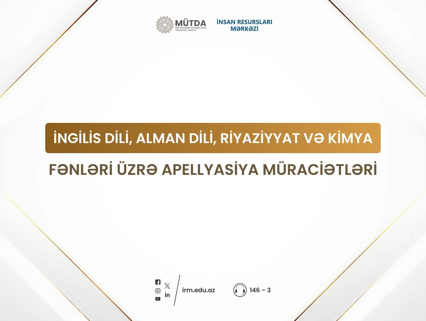 Bu fənlər üzrə apellyasiya müraciətlərinə start VERİLDİ