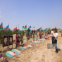 Beynəlxalq səyyahlar Ağdamda Şəhidlər xiyabanında - FOTOLAR