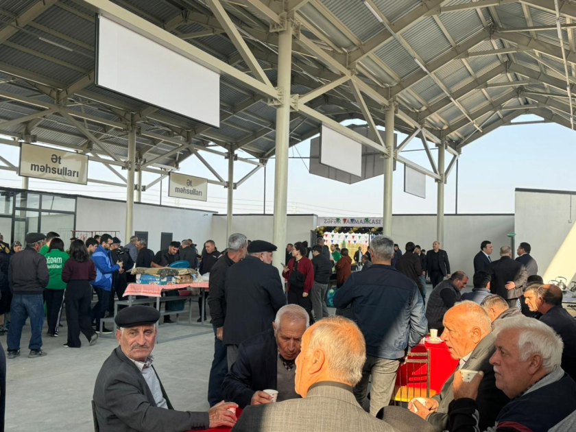 Ağdamın Kəngərli kəndində bazarın açılışı olub: Zəfər yarmarkası keçirilib - FOTOLAR