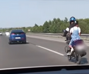 Övladını təhlükəli vəziyyətdə motosikletlə apardı - Saxlanıldı