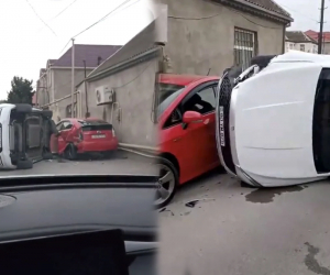 Zabratda BYD "Prius"la toqquşdu - VİDEO