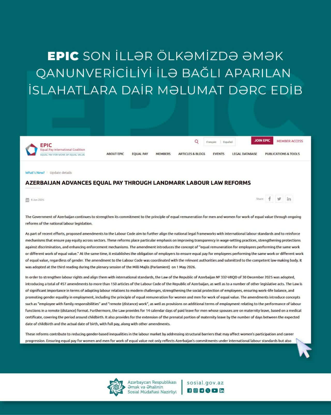 Azərbaycan qadınlarının adı hesabatda