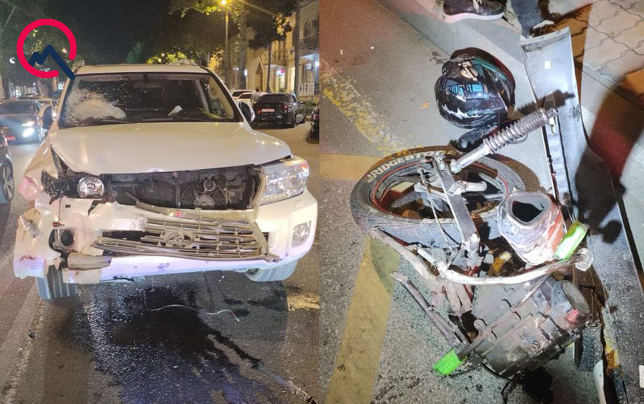 “Land Cruiser” motosikletə çırpıldı - Kuryer öldü