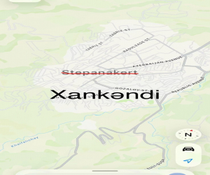 "Apple maps"də Xankəndi "Stepanakert" göstərilir
