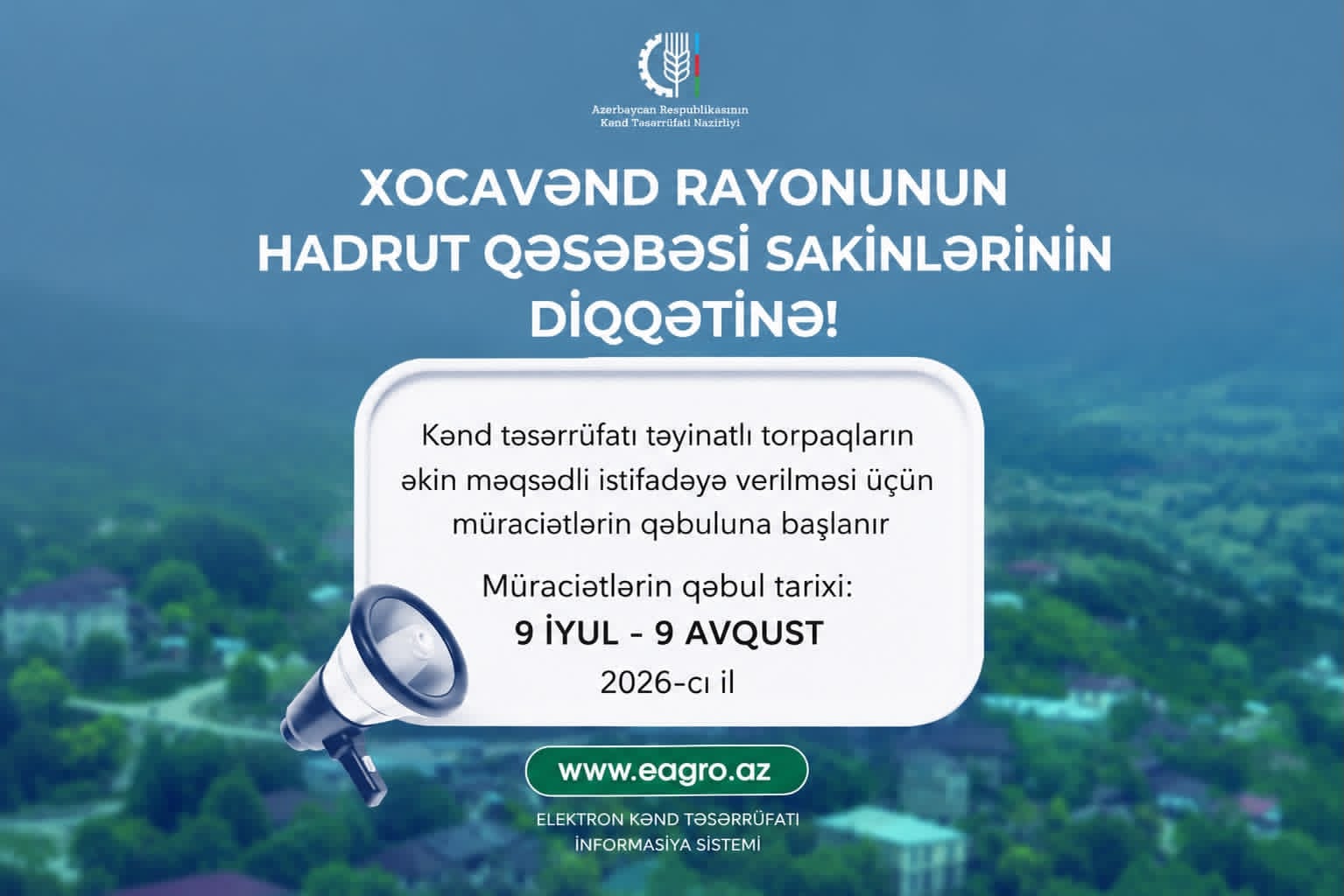 Hadrutda torpaq üçün müraciət qəbulu başlayır